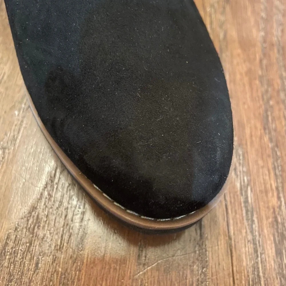 Vionic Willa Wedge Loafers Womens Black Suede Platform Lug Sole Shoes Size 8